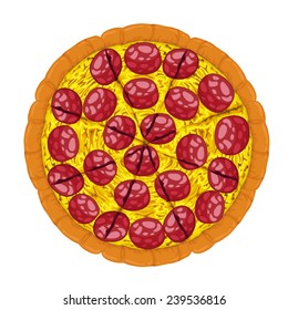 Pepperoni Pizza Slices. Vector
