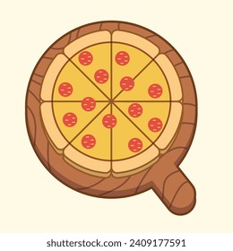 pepperoni pizza vector illustration, clip art pizza