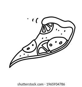 Pepperoni pizza. Vector on a white background.