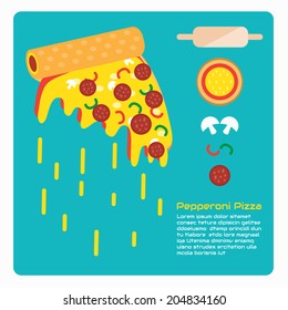 Pepperoni Pizza,Vector cartoon business