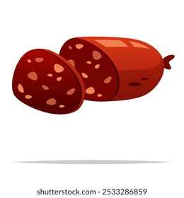 Pepperoni salami salchicha Vector aislado ilustración