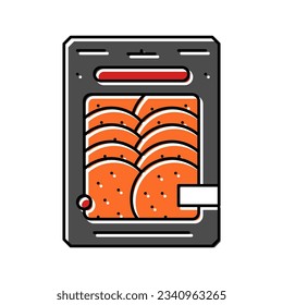 pepperoni slices color icon vector. pepperoni slices sign. isolated symbol illustration