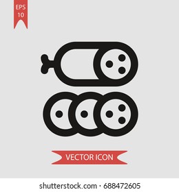 Pepperoni vector icon, illustration symbol