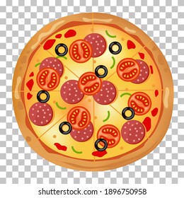 Pepperonia pizza isolated. Vector EPS 10