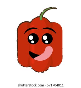 peppers expressions hungry face icon, vector illustration