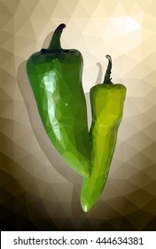 Peppers in low poly style