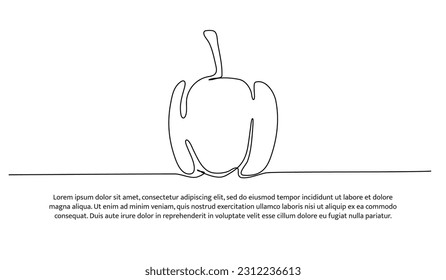 Peppers one continuous line design. Vegetable symbol concept. Decorative elements drawn on a white background.