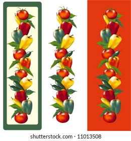 Peppers and Tomatoes vector is hand drawn original artwork.