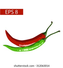 peppers vector illustration. Food flat design
