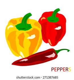peppers vector illustration. white background