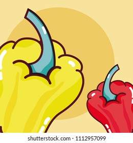 Peppers vegetables cartoons