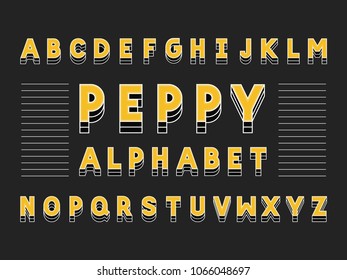 Peppy bold font. Vector alphabet letters. Typeface design. 