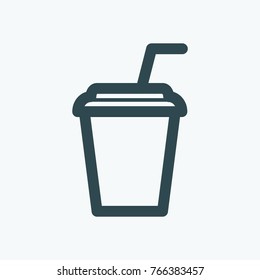 Pepsi drink icon, soda drink cup vector icon