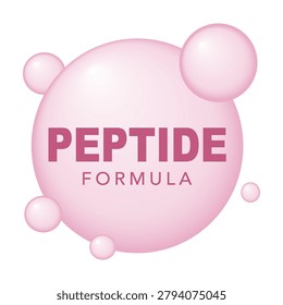 Peptide formula skincare ingredient. vector illustration