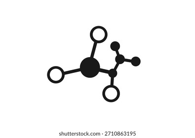 Peptide molecule structure line icon vector. Abstract chemical bond symbol for skincare, cosmetic, and science laboratory design.