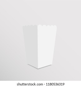 Per popcorn box mockup isolated on white background.