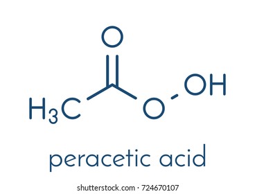 Peracetic Acid (peroxyacetic Acid, Paa) Disinfectant Molecule. Organic Peroxide Commonly Used As Antimicrobial Agent. Skeletal Formula.