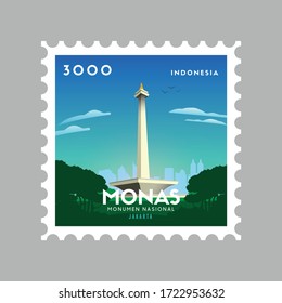 Perangko Indonesia Monas Jakarta Indonesia