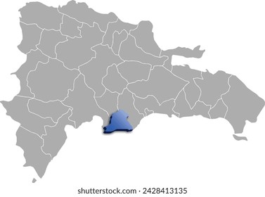 PERAVIA DEPARTMENT MAP STATE OF Dominican Republic 3D ISOMETRIC MAP