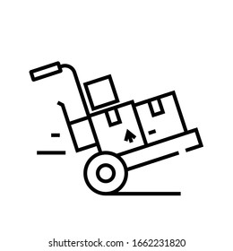 Percel delivery line icon, concept sign, outline vector illustration, linear symbol.