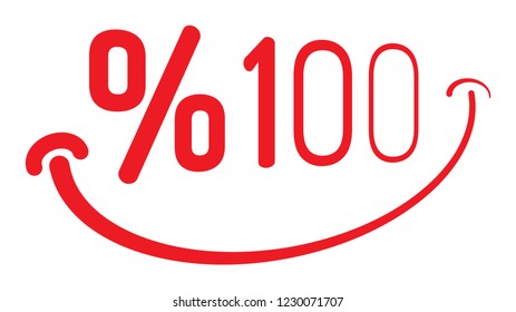 percent 100 smile vector