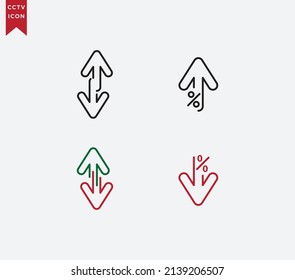 Percent arrow icon flat style best seller