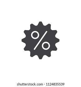 Percent badge vector icon. filled flat sign for mobile concept and web design. Discount tag simple solid icon. Symbol, logo illustration. Pixel perfect vector graphics