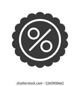 Percent badge vector, Online shopping solid design icon