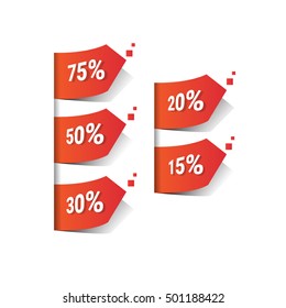 Percent Black Friday Sale Red Tag Banner Vector Illustration