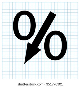 percent - black vector icon