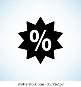 percent -  black vector icon