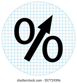 percent  - black vector icon