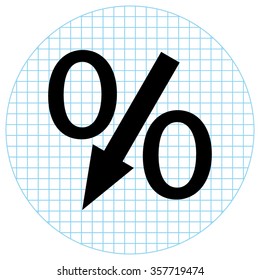 percent -  black vector icon