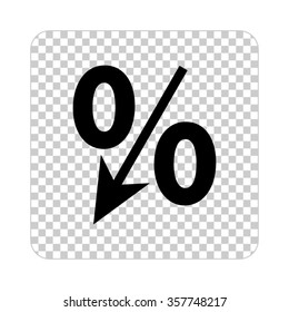 percent  - black vector icon