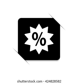 percent  - black vector icon