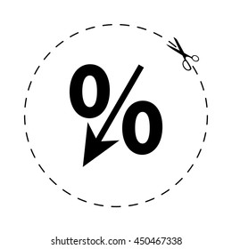 percent -  black vector icon