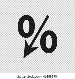 percent  - black vector icon
