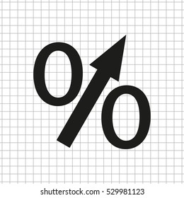 percent  - black vector icon