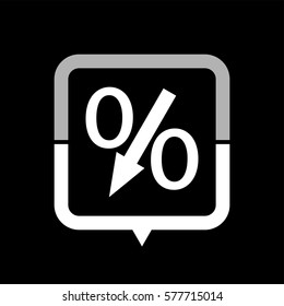 percent  - black vector icon