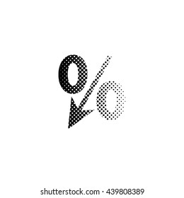 percent - black vector icon;  halftone illustration