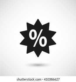 percent - black vector  icon with shadow