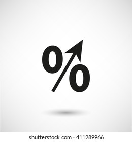 percent - black vector  icon with shadow