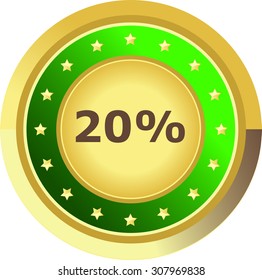 percent button dark green on white background