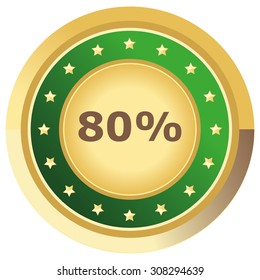 percent button dark green on white background