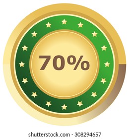 percent button dark green on white background