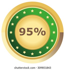 percent button dark green on white background
