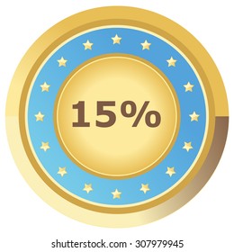 percent button light blue on white background