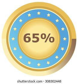 percent button light blue on white background