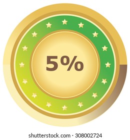 percent button light green on white background