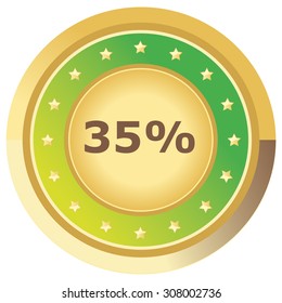 percent button light green on white background